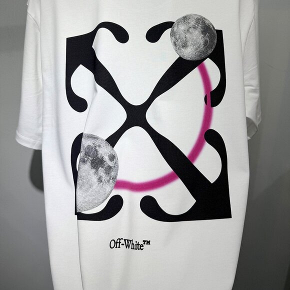 Off-White Double Moon Arrow White T-Shirt - Picture 7 of 7